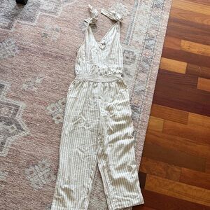 A New Day Beige and White Striped Top